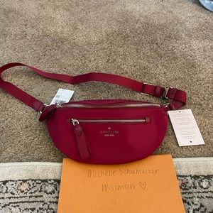 Kate spade red nylon belt bag nwt